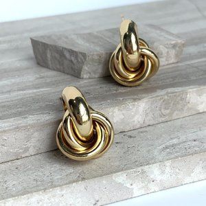 NEW~ Anthropologie Classic Gold Twisted Rings Post Earrings